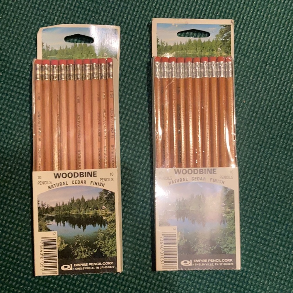 ✏️ (2) Ten Packs of ‘New Old Stock’ Natural Cedar Finish Empire Pencil Corp. 📝